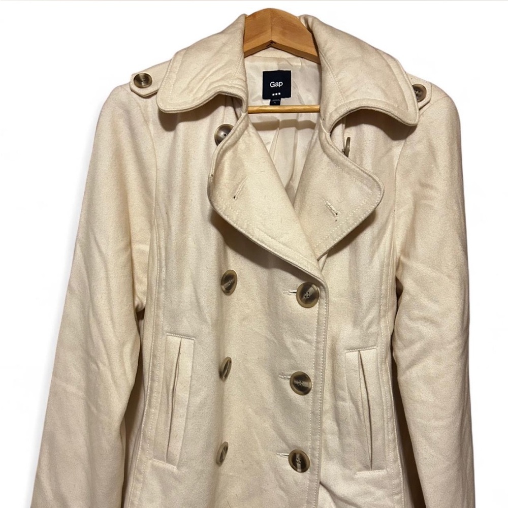 SOLD / GAP White Pea Coat - Picture 2 of 11